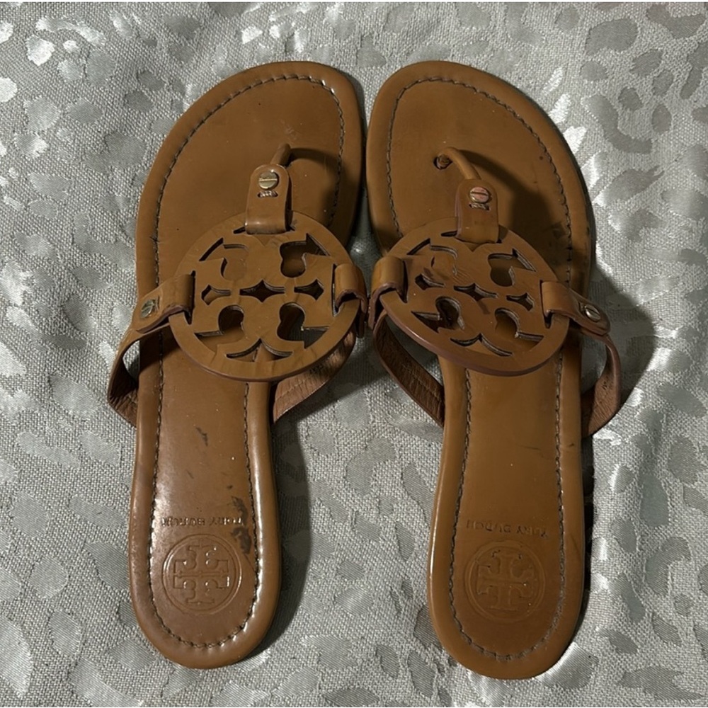 Tory Burch miller sandals patent beige size 9.5